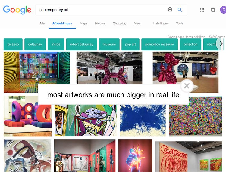 fckunst's tweet photo. Google waarschuwt: kunst in het echt groter dan op internet https://t.co/NZ155Q8Fhx #disclaimer #pushbericht #FIMMP #waregrootte https://t.co/x1O8fTchp9
