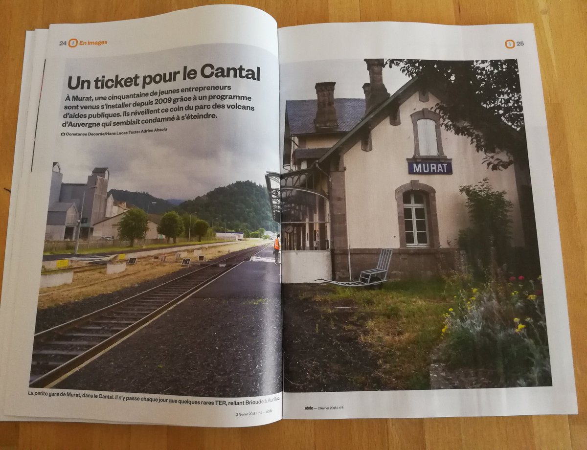 greenvincent's tweet photo. Lorsque @ebdolejournal va à #Murat dans le #Cantal ça donne un magnifique reportage (et photos) de 6 pages sur un territoire #rural qui se revitalise grâce à l'#entrepreneuriat et le soutien de la collectivité (et qui réussit) ! #FabLab #tierslieux #jelisebdo https://t.co/LqDk1HOqWZ