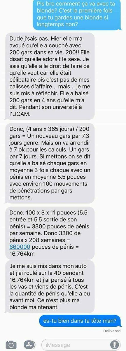Voilà pourquoi depuis tout à l'heure jsuis en larme
Sah je pense le nombre gars avec qui les go ont couchez sa rend fou certain mdrrr toute c calcul
Sa ma enculer comme jamais 😭 😭 😭
Bonne lecture