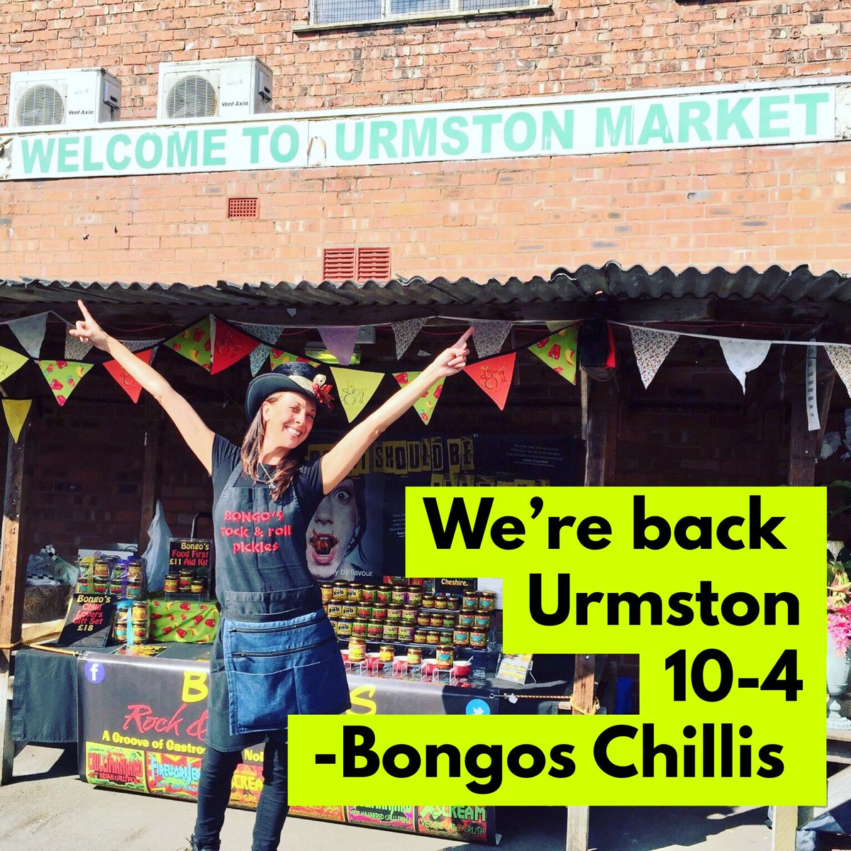 We’re back <a href="/_TheMarketCo/">The Market Co</a> #urmston tomorrow 10-4 #manchester come see us and try our delicious homemade #chillicondiments #buybongos