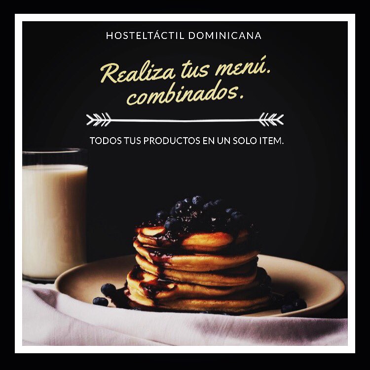 Nuestro sistema te ofrece la oportunidad de seleccionar una gama de productos y tenerlos a disposición “menú combinados”, estableciendo un precio general ya sea para un menú del día o simplemente desayunos especiales.
Contáctanos Hosteltactildominicana@gmail.com
📱809-563-5296