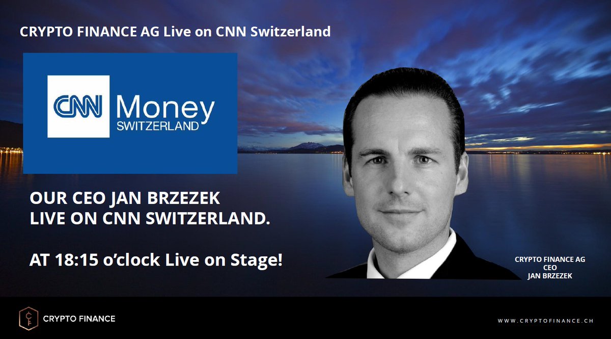 NOW ON CNN SWITZERLAND. Our CEO Jan Brzezek Live on Stage at CNN Switzerland.  @CNNMoneyCH https://t.co/XqlC2MHUzC #blockchain #cryptoassets # cryptocurrency #btc #bitcoin #eth #etherum #ripple #dash #neo #iota  #litecoin