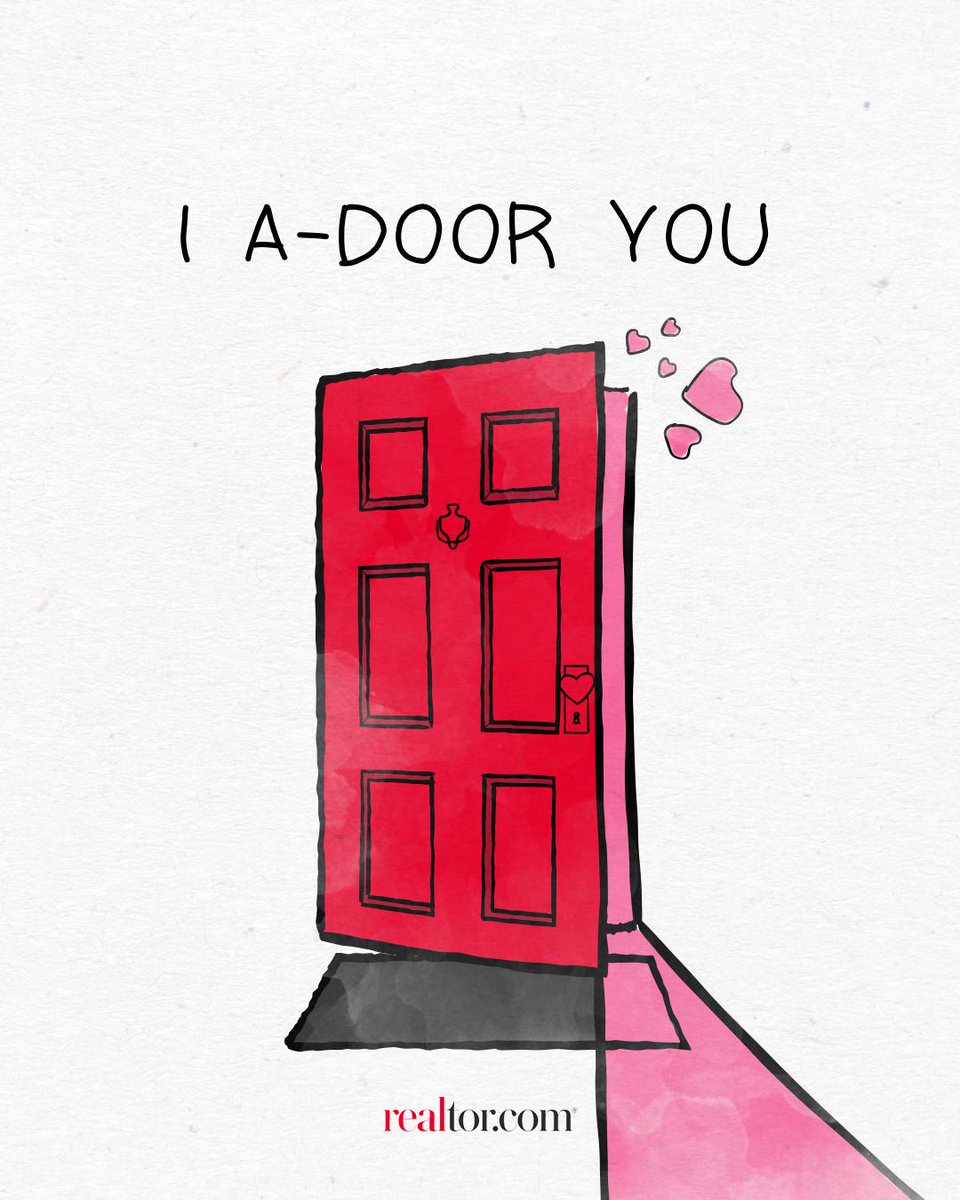 realtordotcom's tweet photo. Replacing your front door will boost your home's value and is a key part of curb appeal. It's also extremely cost-effective, as an estimated 97% of costs are recouped upon resale.

See more home-themed Valentine's Day cards and videos: https://t.co/50AlAlG05I https://t.co/zttAcDVvvL
