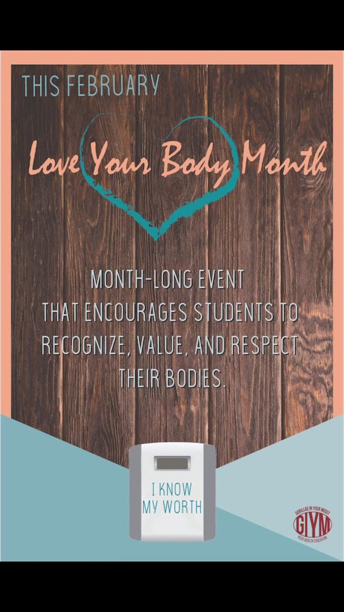 psupeerhealth's tweet photo. We are already two days into #LoveYourBodyMonth! We can’t wait for the opportunity to spread positivity through Pitt State! #GIYM #gorillapeerhealtheducation #IKnowMyWorth https://t.co/xSOt5TKkzv