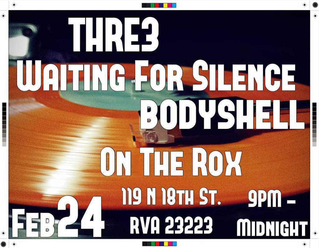 inabodyshell's tweet photo. Feb 24 Show
#fliers #flyers #gigs #shows #musicians #bands #live #liveshow #localbands #804 #RVAmusic #rvabands #RVAShows #OnTheRox #inabodyshell #bodyshell #music #info #THRE3 #waitingforsilence #rivercity #rock #alternative #progressive #punkrock #atmosphere #noise #RVA #r… https://t.co/KMDvpytKBb