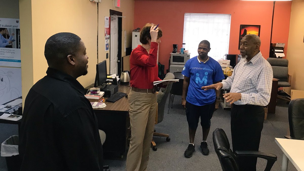 GwenGraham's tweet photo. On a #GrahamWorkday with @ComputerMentors learning about their programs to teach programming skills to underserved youth in Tampa. https://t.co/LO58C9QU7x