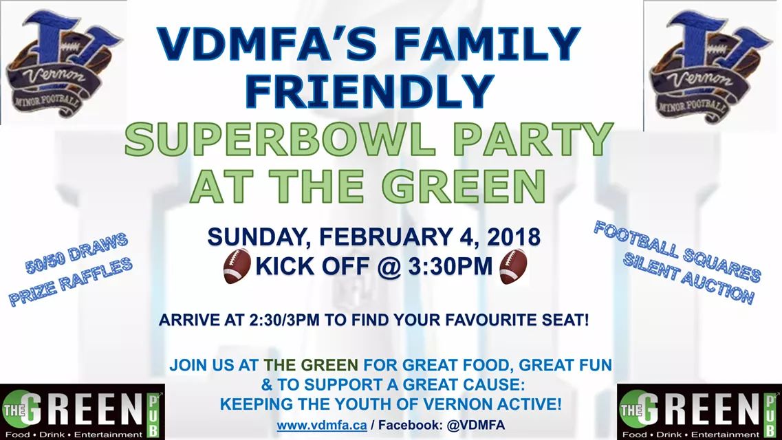 VDMFootballA's tweet photo. Whose ready for SUPERBOWL! Come on over to The Green and support VDMFA at the same time 😊 @1057sunfm @1075BeachRadio @JasonQuinter @BCFC_Media @okanagan_sun @officialBCPFA @ https://t.co/lT38ARdGsE