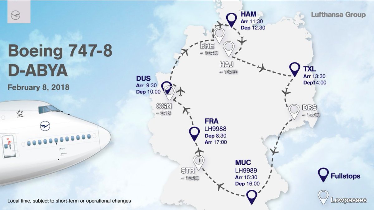 _larryleung's tweet photo. Planespotters in Germany will get to see @lufthansa new livery Feb 8 with newly painted @airbus A321 and @boeing 747 on tour. The first would operate as commercial flights. @lufthansaNews Look forward to seeing pics of local celebration #marketing #explorenew #LufthansaBlue https://t.co/3htMiphUF8