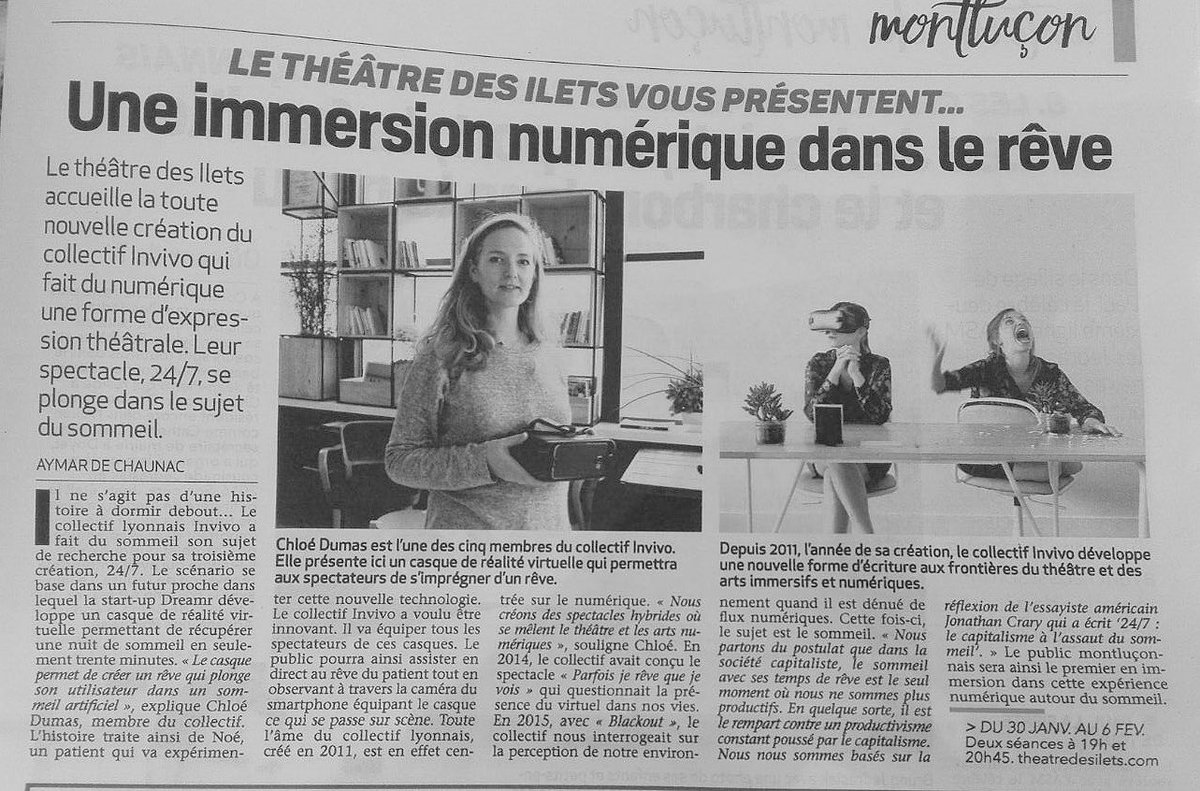 collectifINVIVO's tweet photo. 24/7 #vingtquatresept dans La Semaine de l’Allier
#VR #virtualrealiry #daretodream https://t.co/5NAsPTpLef