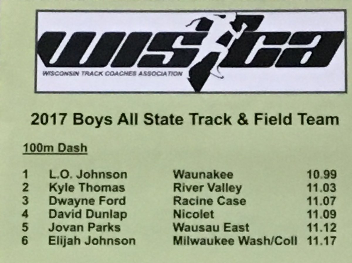 fly_strong_fast's tweet photo. County Athlete of the Year and medalist in the 100 and 200, Dwayne Ford, made the WISTCA All-State Team. @DwayneXFord https://t.co/d8FlcuDjpM