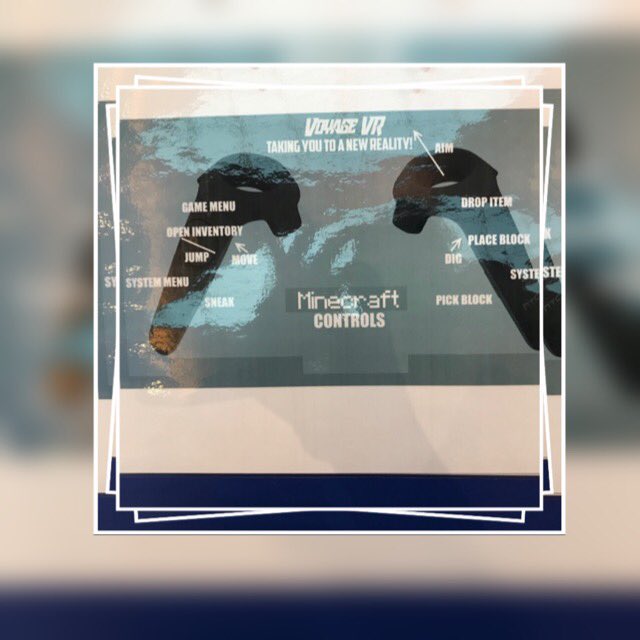 Voyagevr2's tweet photo. #Minecraft controls are all set to go live on #VirtualReality from 5th of feb. #Highcross #LeicesterCity lower mall outside #LACOSTE and #paperchase. @Voyagevr2 @Highcross https://t.co/Z5AkByDPWO