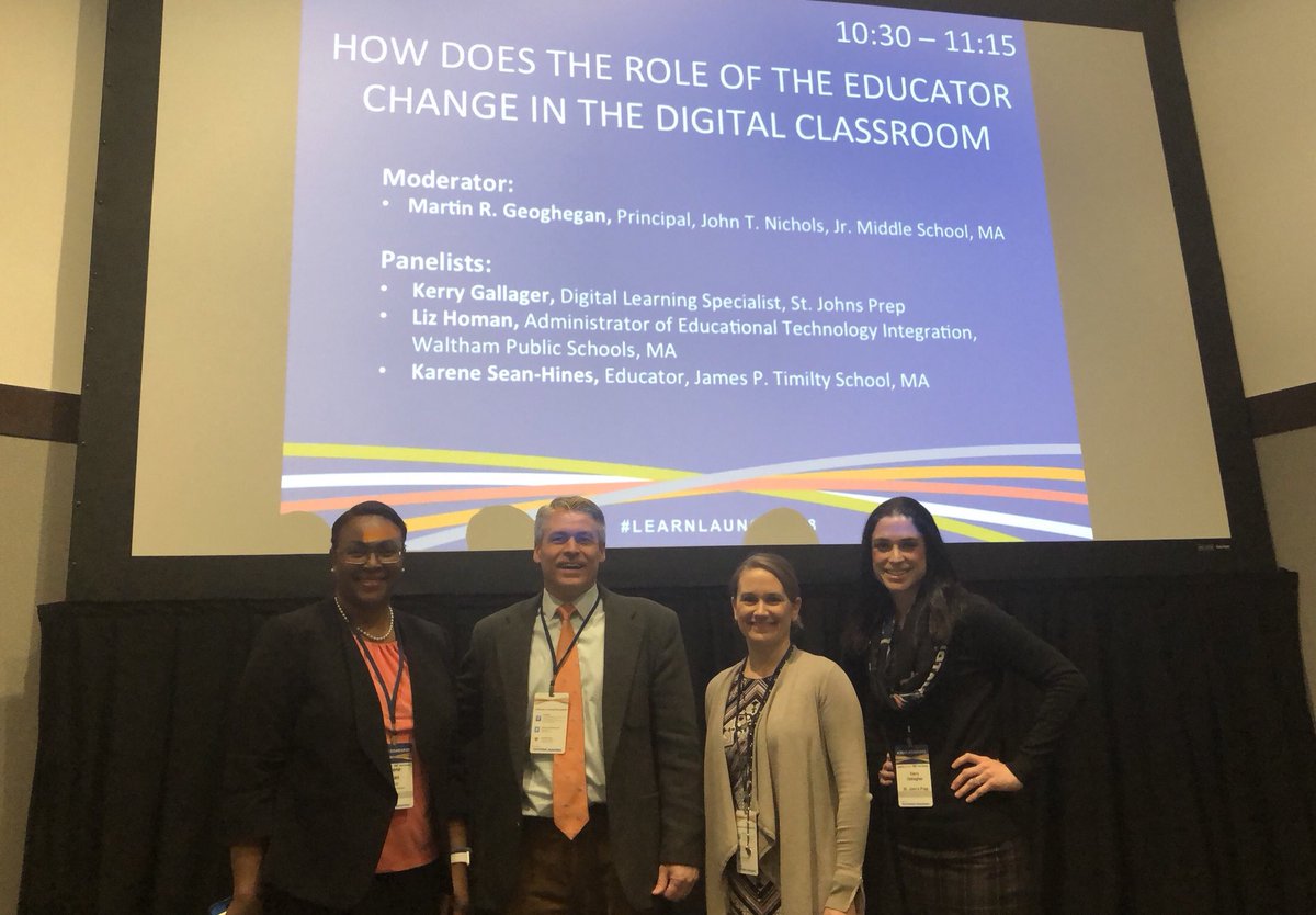 KerryHawk02's tweet photo. So energizing to be a part of this panel on the changing role of the educator at @LearnLaunch this morning! #edtech https://t.co/sS4WymfJuc