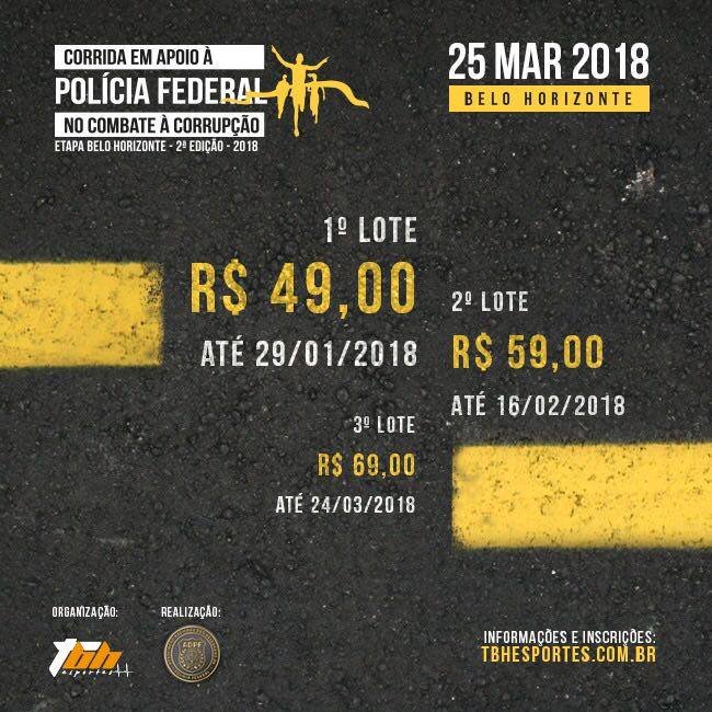 ADPFonline's tweet photo. Corrida Contra a Corrupção e pelo Fortalecimento da Polícia Federal!
Belo Horizonte - 23 de março de 2018.
#PECdaAutonomia #PECdaPF #PEC412 #AutonomiaJá #DeixaaPFtrabalhar https://t.co/MFtj6tcbTl