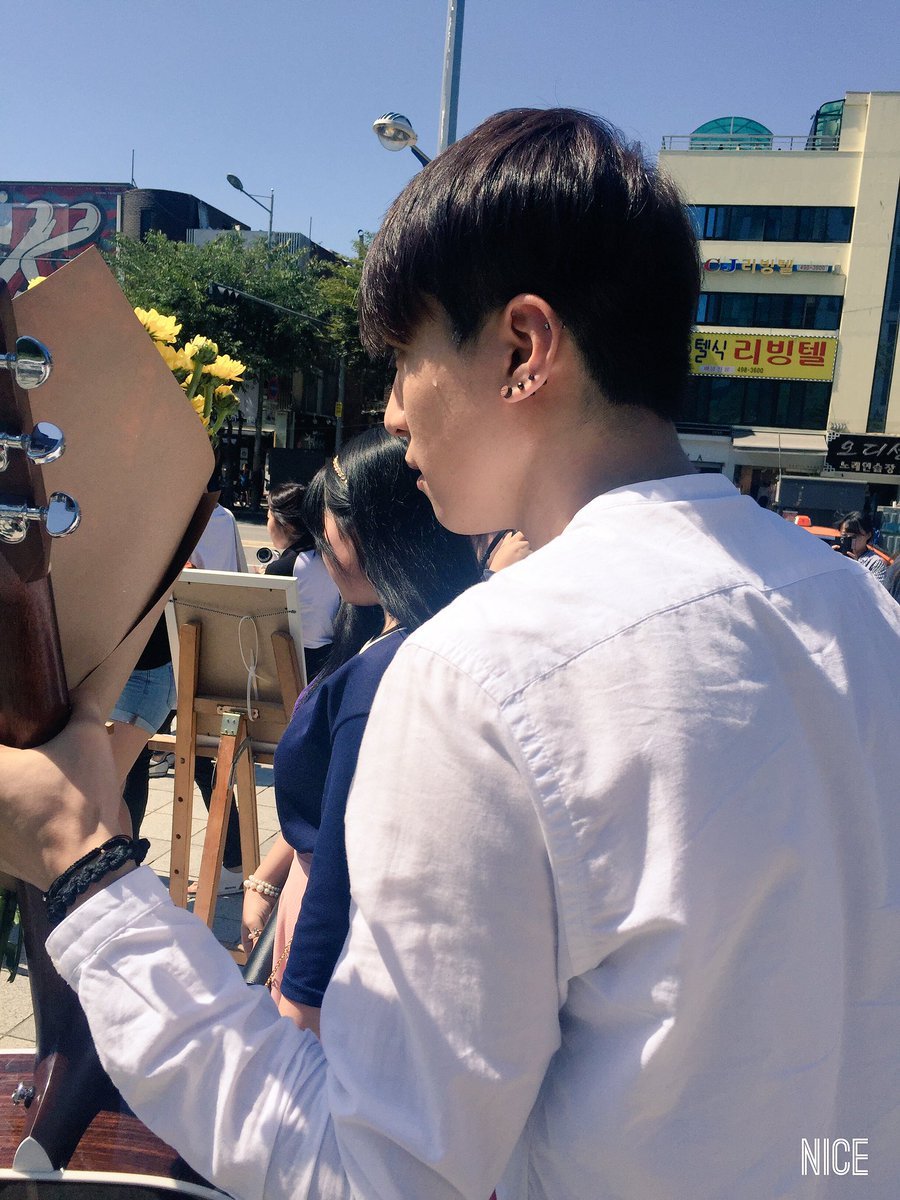 They have busking and as a supportive gf as you are, you've got his back! <3 literally and figuratively XD