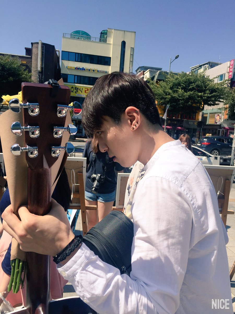 They have busking and as a supportive gf as you are, you've got his back! <3 literally and figuratively XD