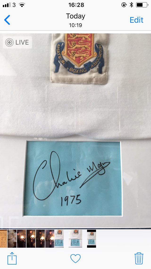 devonportboxing's tweet photo. Pride of place in the gym @CharlieMagri England vest 
from 1975 https://t.co/Hz8ikQyKXK