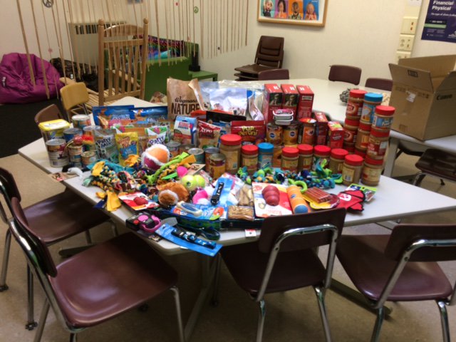 PRS_PrimarySC's tweet photo. Look at all of the items that @PRS_PrimarySC and @PRserviceclub were able to collect for @PupStopsHere rescue! Thank you Paul Road Panthers! #GCpride #PRS50 #adoptdontshop #bekind https://t.co/l15HUiIGLB