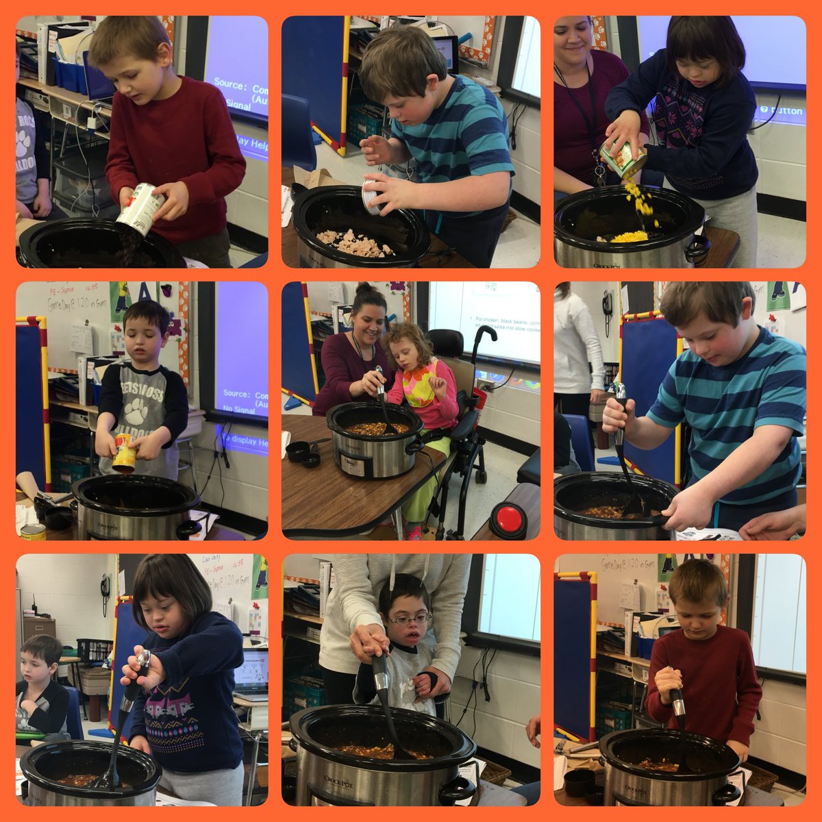 MrsAkhteebo's tweet photo. We made Souper Bowl Soup after learning about Super Bowl Sunday. We learned about football, party food, commercials, and the half time show. Who do you think will win the Super Bowl? @PHSD23 @D23Ross @n2yinc #AkhteebosAllstars #cookingfriday #SuperBowl2018 #News2You https://t.co/NRuzzv9Ccd