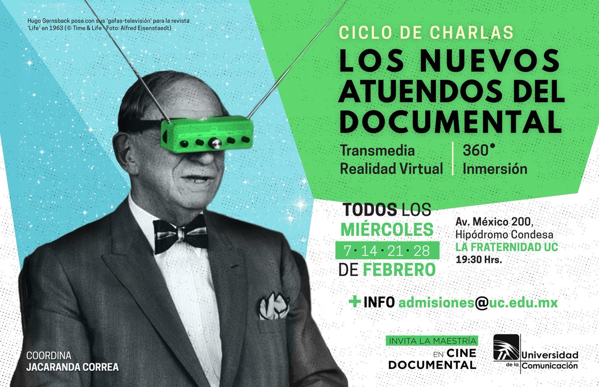 DERIVA_MX's tweet photo. https://t.co/MnZmY7pXKO formará parte del ciclo de charlas "Los nuevos atuendos del documental" sobre la intersección entre tecnología y cine documental. 

Acompáñanos el próximo miércoles 7 a las 19:00 hrs en el foro de la Universidad de la Comunicación. Zacatecas 120, Col. Roma https://t.co/IB5BzC5gPV