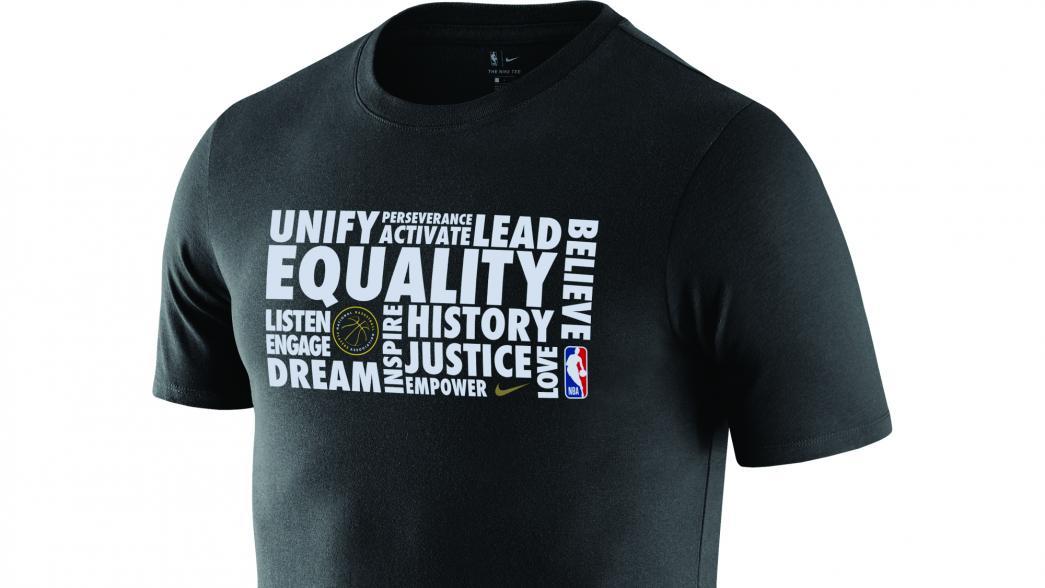 NBA's tweet photo. #NIKExNBA Debut Black History Month Warmup Shirt with Inspiring Words Chosen by Players Celebrating Equality and Diversity: https://t.co/OLL5N36uZP

#NBABHM #NBAVoices https://t.co/j5iPF4OulJ