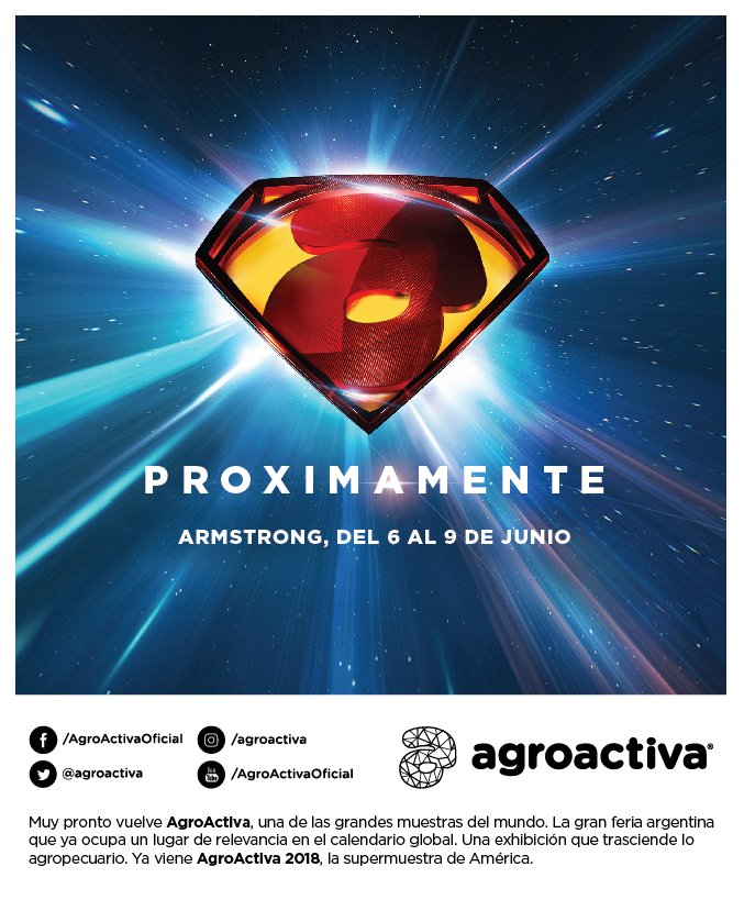 ASASemilleros's tweet photo. #SaveTheDate: 6 al 9 de junio @AgroActiva en Armstrong, Santa Fe https://t.co/tu6A15VTMO