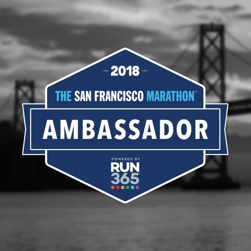 Thrilled to be back again this year as a race ambassador for <a href="/theSFmarathon/">San Francisco Marathon</a>! I'm looking forward to sharing the race experience with all of you again. More details to come -- think about joining me in SF in July! #owntsfm2018 #tsfm2018 #runstrong #runchat #running