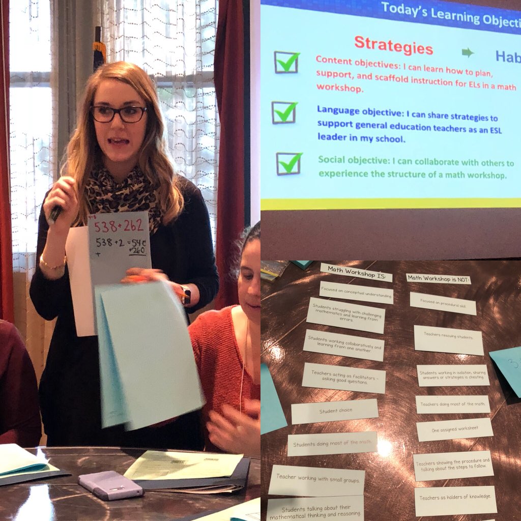 melissaabutler's tweet photo. What a great presentation on math workshop for English Learners!!! I can’t say I’m surprised, @kimkindergarten you are always amazing! Even as a workshop veteran, I learned so much!!! #VESA2018 #mathlove #lcps18 https://t.co/gzSlyZ46Qi