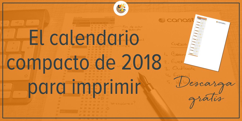 Descarga gratis el calendario compacto del 2018 para imprimir bit.ly/2n5ZWBk
