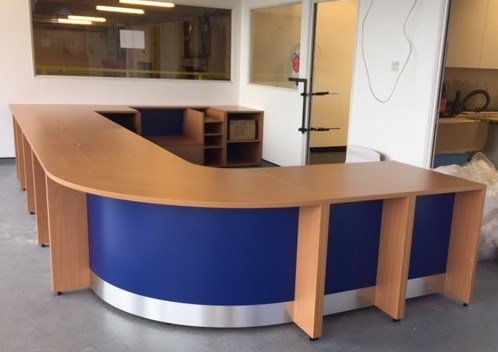 ReceptionDesks's tweet photo. New bespoke beech and sea blue reception units installed for one of our valued clients this week https://t.co/l7Twdgk4D4