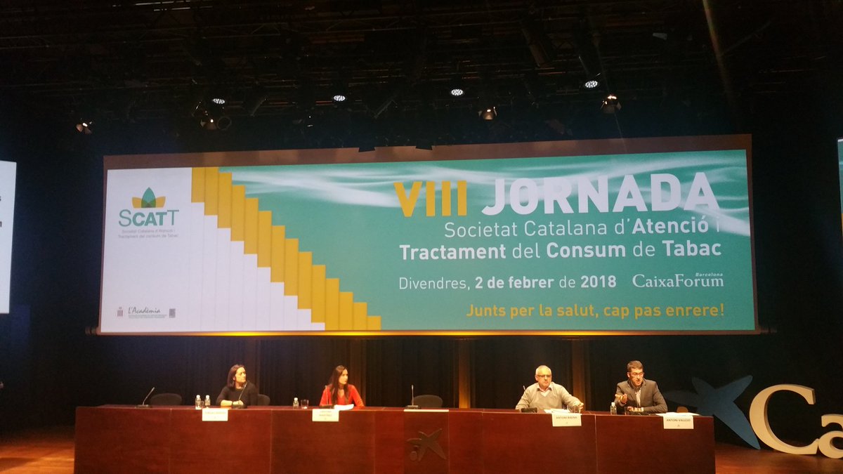 PAPSF's tweet photo. VIII Jornada #SCATT2018 Gestió dels fumadors a distància. Presenta Antonio Vallejo: Qtabac (Antoni Baena), Quit mental (Cristina Martínez) i 061 Catsalut Respon (Núria Torres) https://t.co/a3chHZ0DW7