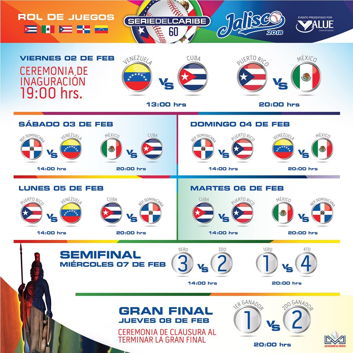 SIN24Horas's tweet photo. Calendario oficial Serie del Caribe Jalisco 2018. #NoticiasSIN https://t.co/PoJwbEJsRs