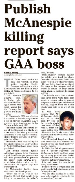 DeclanKearneySF's tweet photo. Positive intervention @officialgaa 
Irish Gov't should act.
#JusticeForAidan
#CrowleyReport https://t.co/QKv3z9BvVH