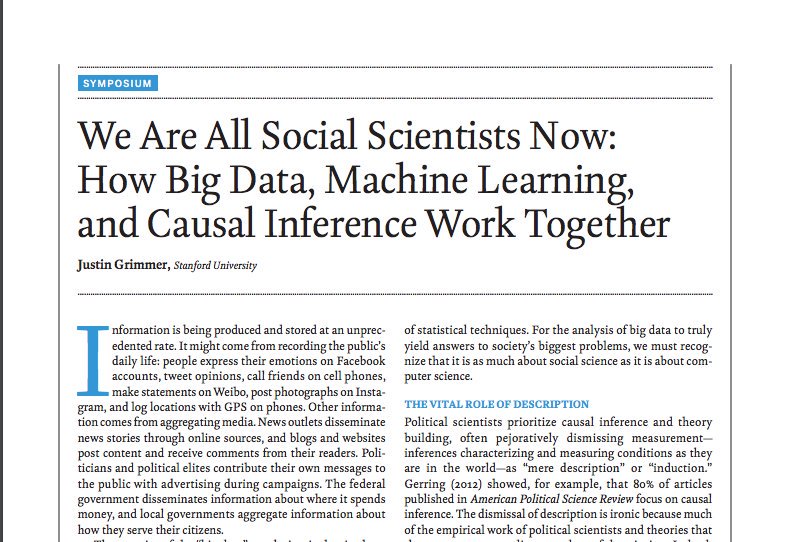 marcusborba's tweet photo. We  Are  All  Social  Scientists  Now: How Big Data, Machine Learning, and Causal Inference Work Together https://t.co/8BDT2HiP0K 
by @justingrimmer via @thinkmariya #BigData #MachineLearning https://t.co/BHyJQ1F6VW