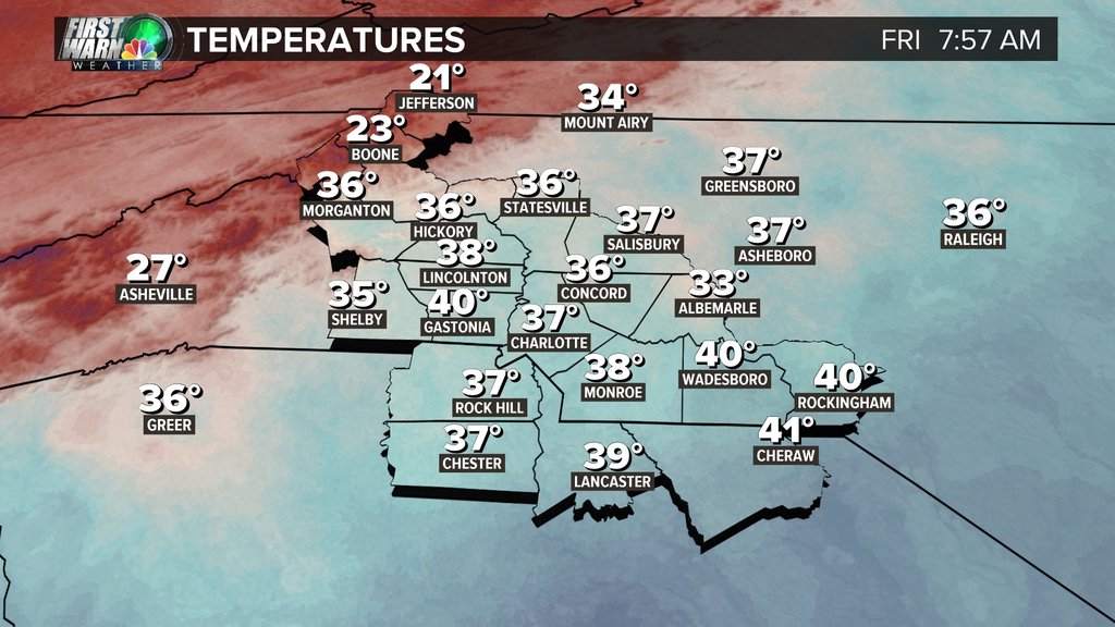 wxbrad's tweet image. 8am Temperatures this morning. #cltwx #ncwx #scwx