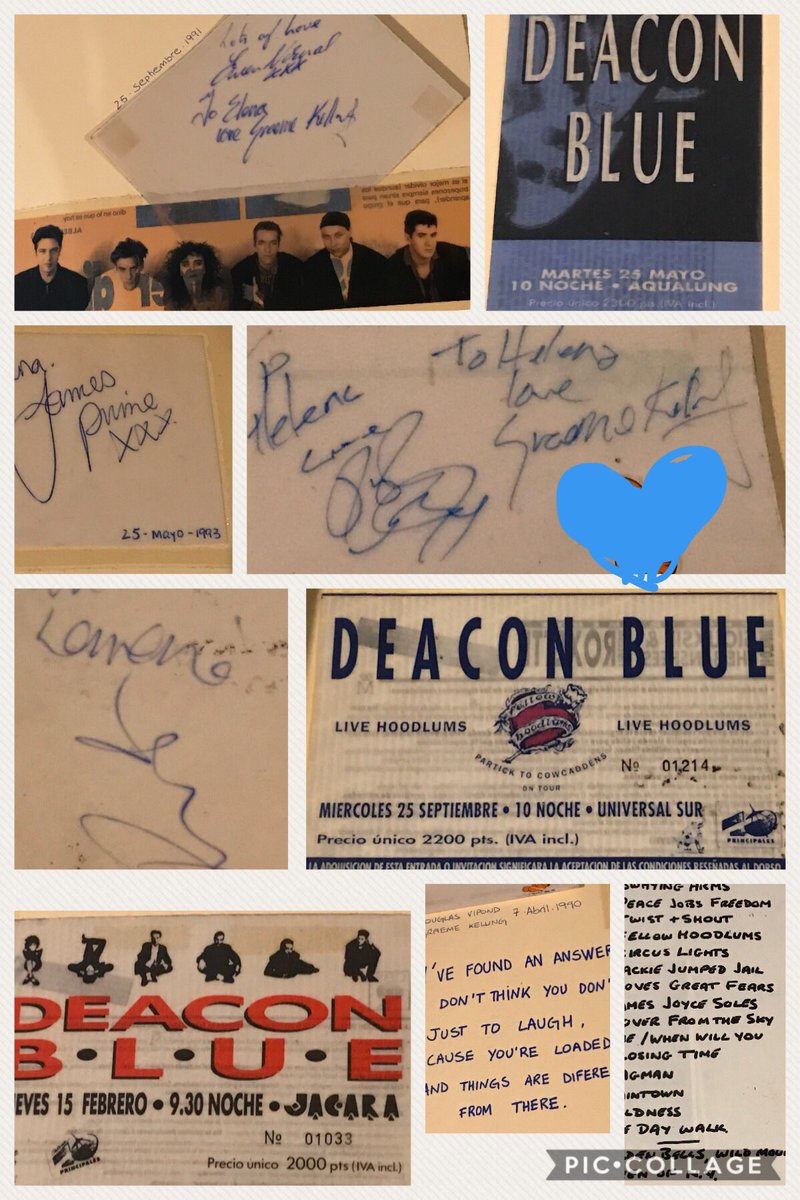 elenainmadrid's tweet photo. Some treasures I found in my old school notebooks. Thanks for 30 years of great music πSee you tonight in Madrid!! π @rickyaross @deaconbluemusic @DougieVipond #LorraineMcKintosh #JamesPrime https://t.co/GcBFX1vd5T