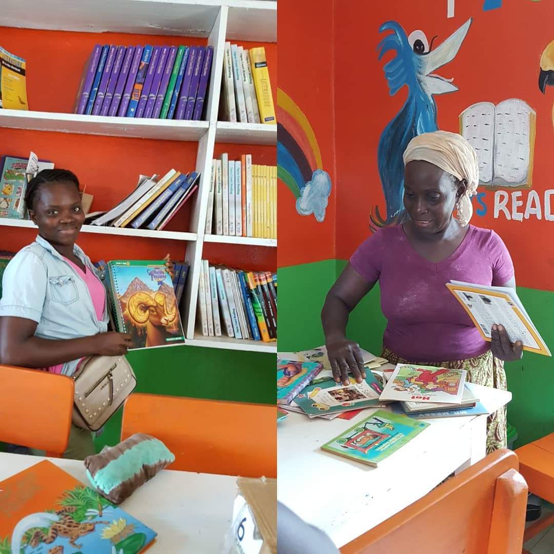 The team was reorganizing and restocking... Some of the mothers from the community stopped by to help. One said "the book I didn't learn, I want my children to learn it, so your thank you oh". #KEEP