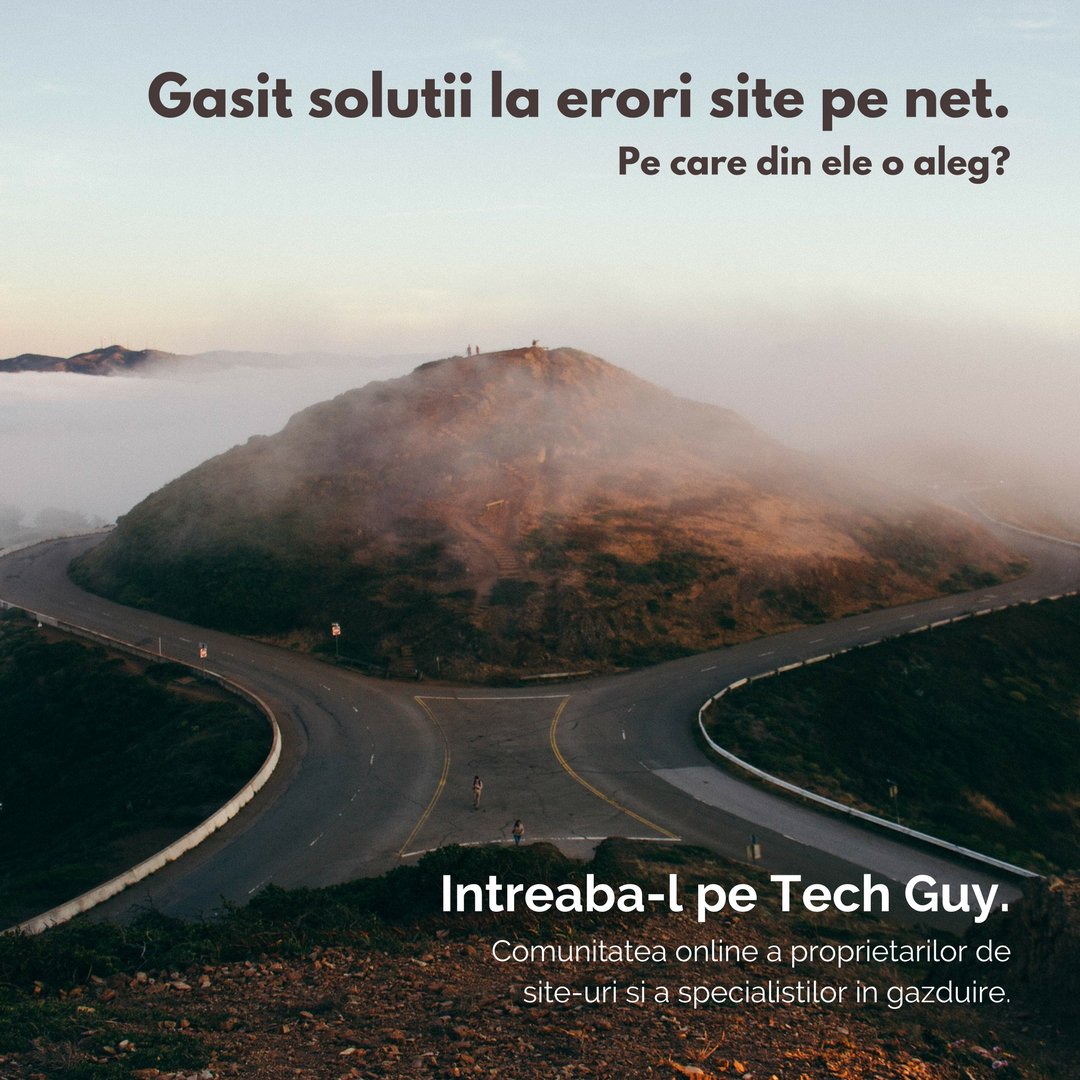 easyhostro's tweet image. Verifică și cu un specialist întâi. Tech Guy - comunitatea tech a proprietarilor de site-uri și a specialiștilor în găzduire din România. goo.gl/bS3Cqj