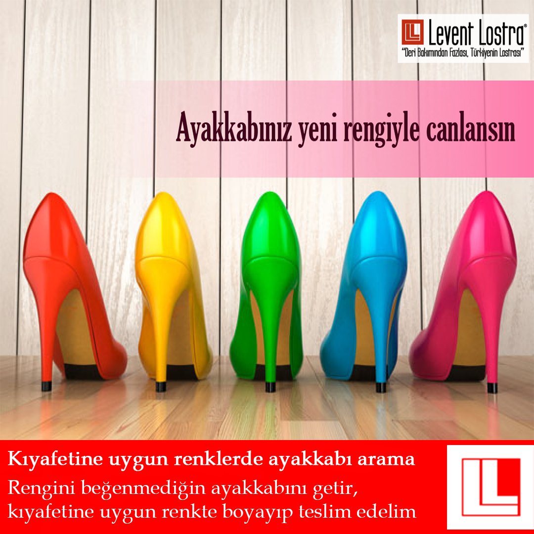 LeventLostra's tweet photo. Her rengin kendine özgü şıklığı vardır. Kıyafetlerinize uygun renklerde ayakkabılara sahip olmak için Levent Lostra renk değişimi işlemlerinden faydalanın #leventlostra https://t.co/swZtj3jWIm
