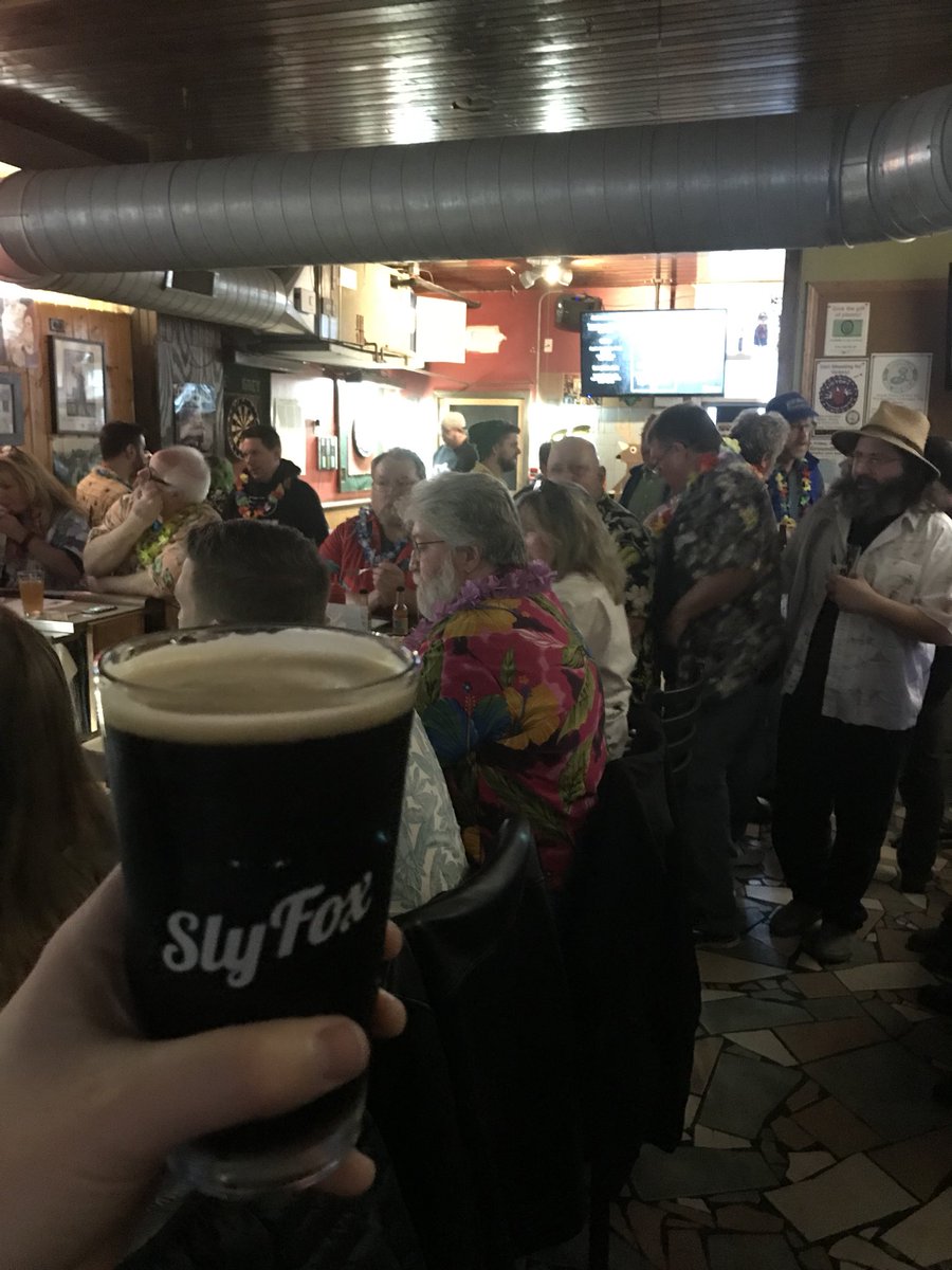 SlyFoxBeer's tweet photo. Come and enjoy a @SlyFoxBeer #Mudlust Porter at @GreyLodge for the yearly Groundhogโs Day Hawaiian Shirt Beer Breakfast! #GroundhogDay2018 https://t.co/YtBlnP7Ela