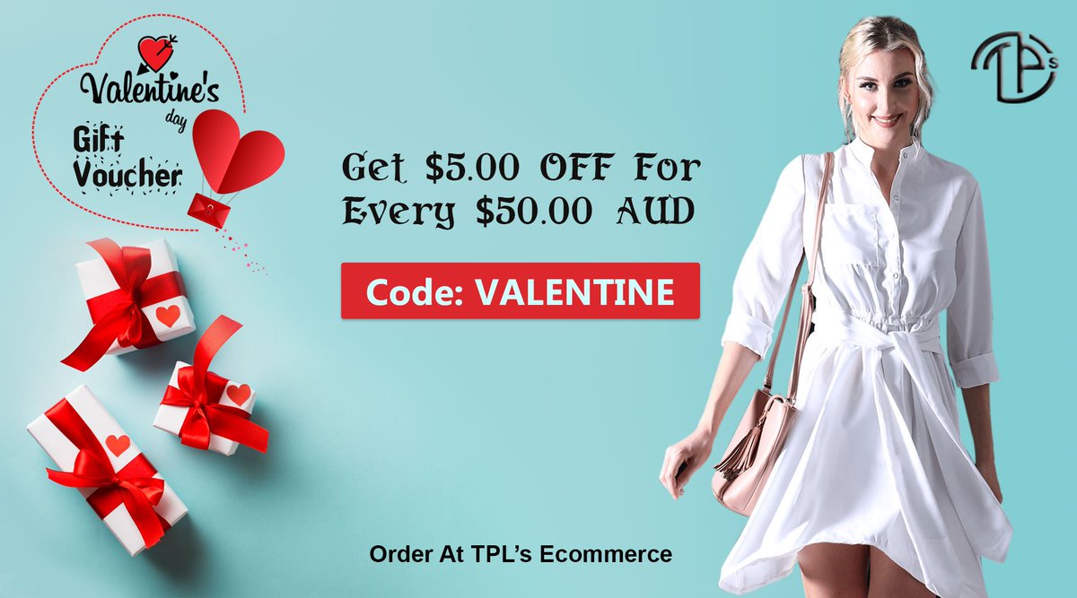 tpls_co's tweet photo. Love is in the air!! Valentine's gift vouchers are out. Get $5.00 off  for every $50.00 AUD. Use code: VALENTINE.
https://t.co/9iX96w7weN
#ValentineOffers https://t.co/Ma4WHUlKSe