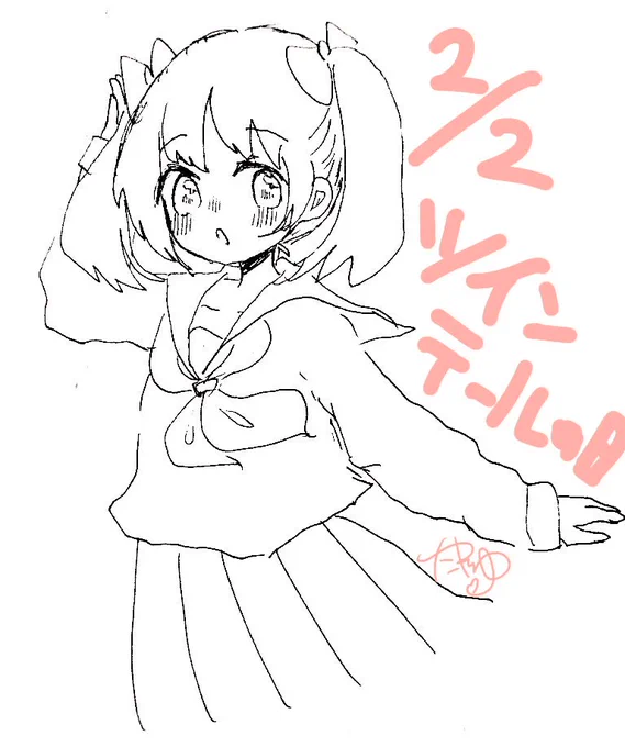 #ツインテールの日 

電車でしてたらくがき! 