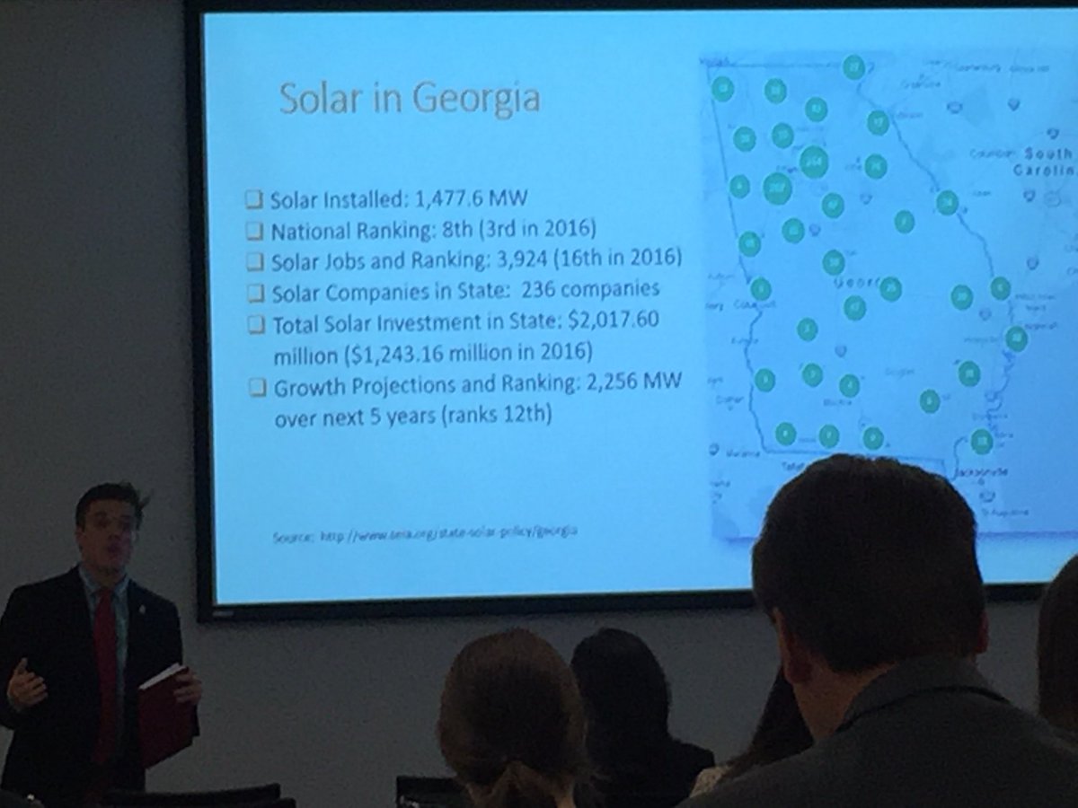 GreenlinkOrg's tweet photo. At the exciting commercial kickoff for Solarize Atlanta with a whole host of sustainability leaders, hearing about how the model will continue forward progress coming into super bowl weekend 🏈 @SolarCrowdSourc @ATLResilience @LBI30326 https://t.co/jZdExurBZ8