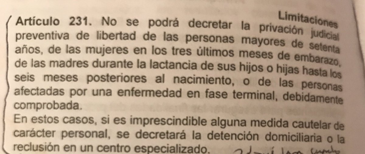 Art 231 del Código Orgánico Procesal Penal, prohíbe expresamente detención de personas mayores de 70 años <a href="/EAristeguieta/">Enrique Aristeguieta</a> está por cumplir 85