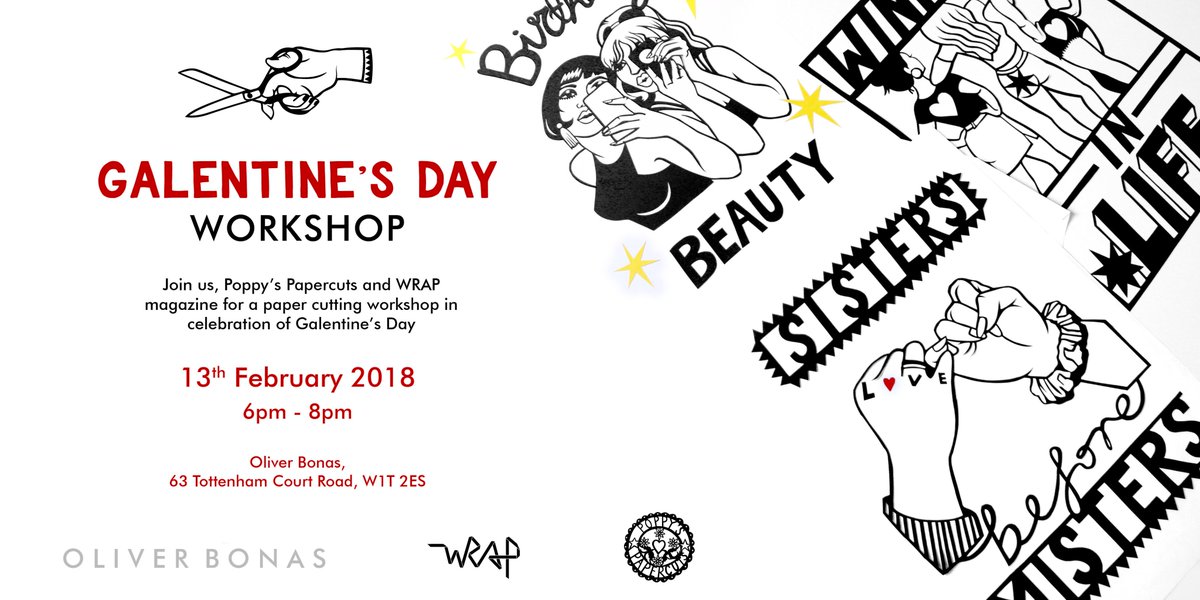 Join us &amp; <a href="/PoppyChancellor/">Poppy's Papercuts</a> at <a href="/OliverBonas/">Oliver Bonas</a> for a #GalentinesDay paper cutting workshop on 13th Feb! Grab your tix here > bit.ly/2nBBJ5h