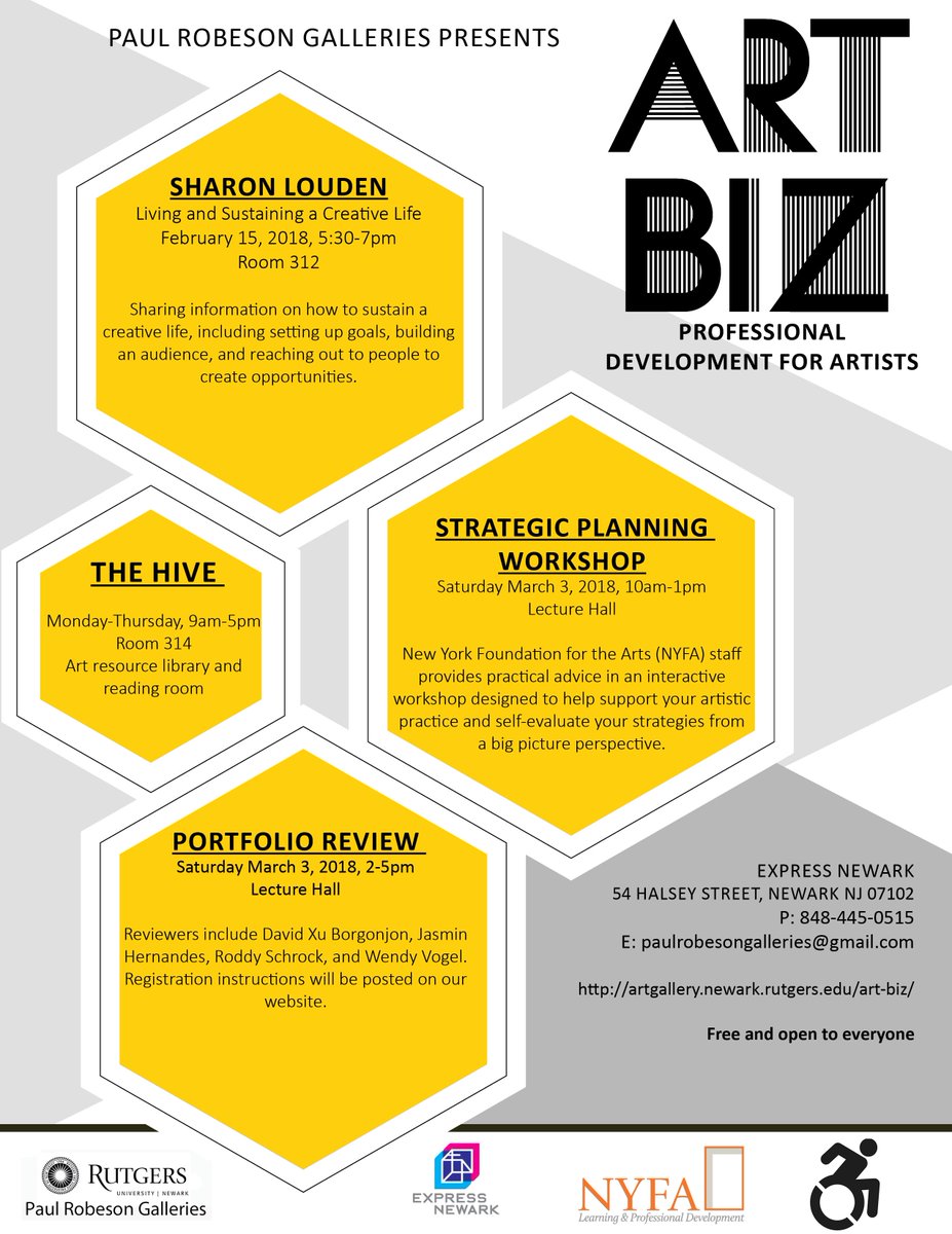 expressnewark's tweet photo. The @PRGalleries series #ArtBiz is back! Join us for the kick off event, Living and Sustaining a Creative Life with Sharon Louden on February 15th! #PRGalleries #SharonLouden https://t.co/pwDLUe5pY5