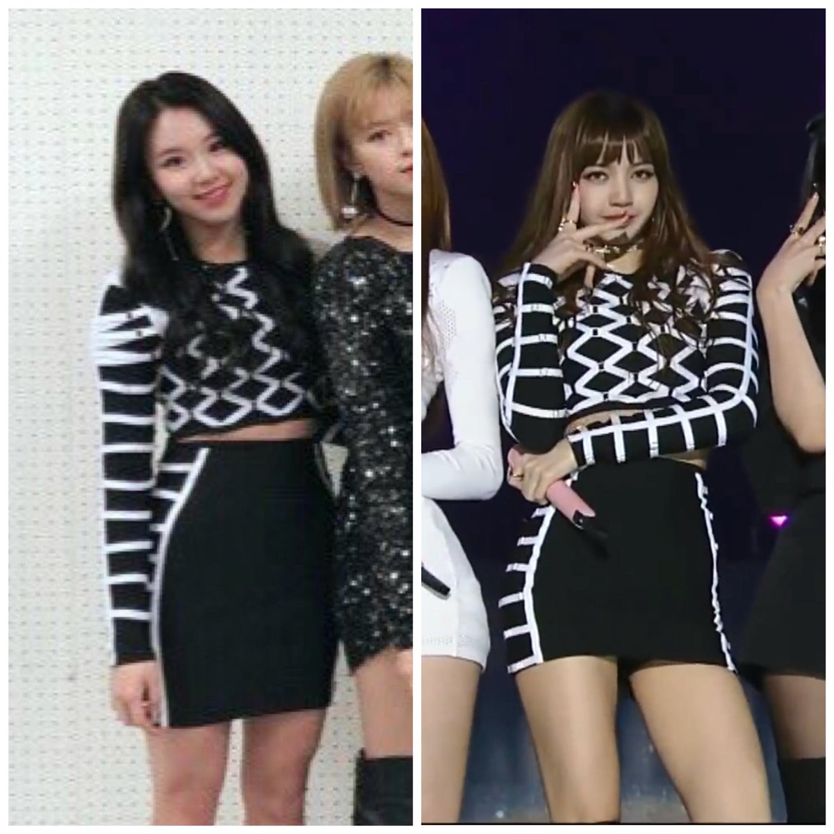 Shh Was Stalking Twice And I Saw This Outfit That Chaeyoung Wore So Similar Huh Slayy Lisa Blackpink 차영 리사