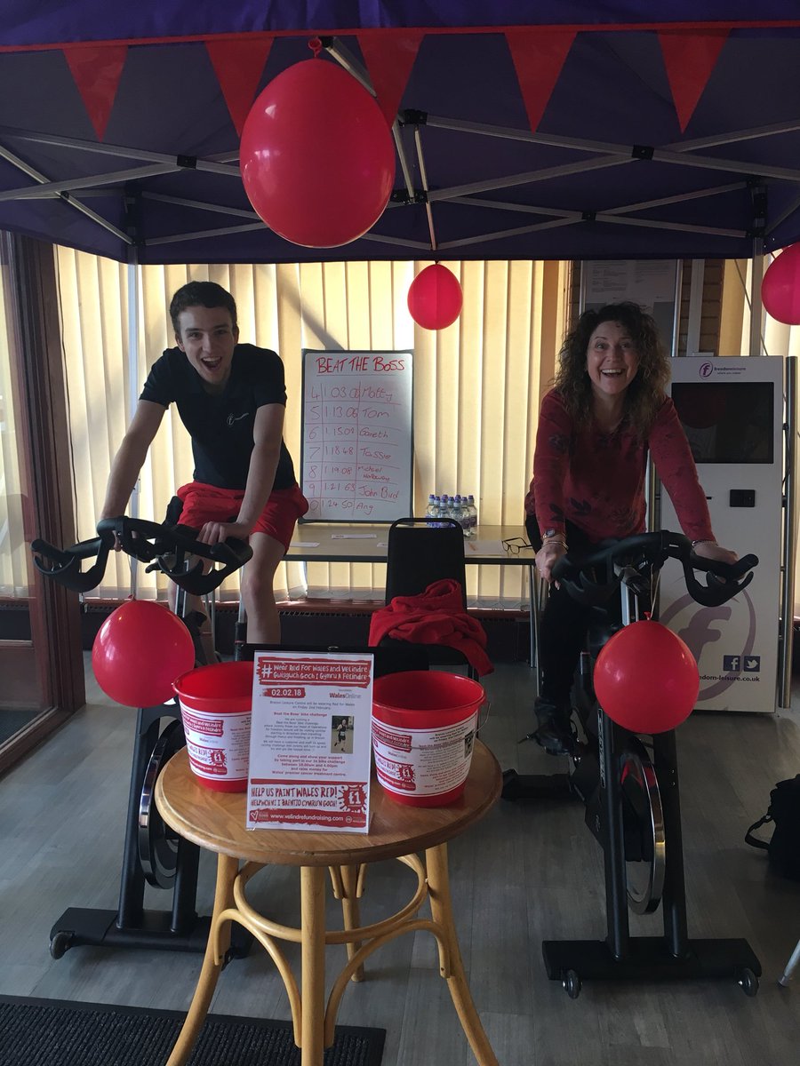 Mum &amp; son competition, who will win? #WearRedforWales #velindrefund <a href="/FreedomLeisure/">Freedom Leisure</a> @gwynopowys  🚴‍♀️🚴‍♂️👩‍👦
