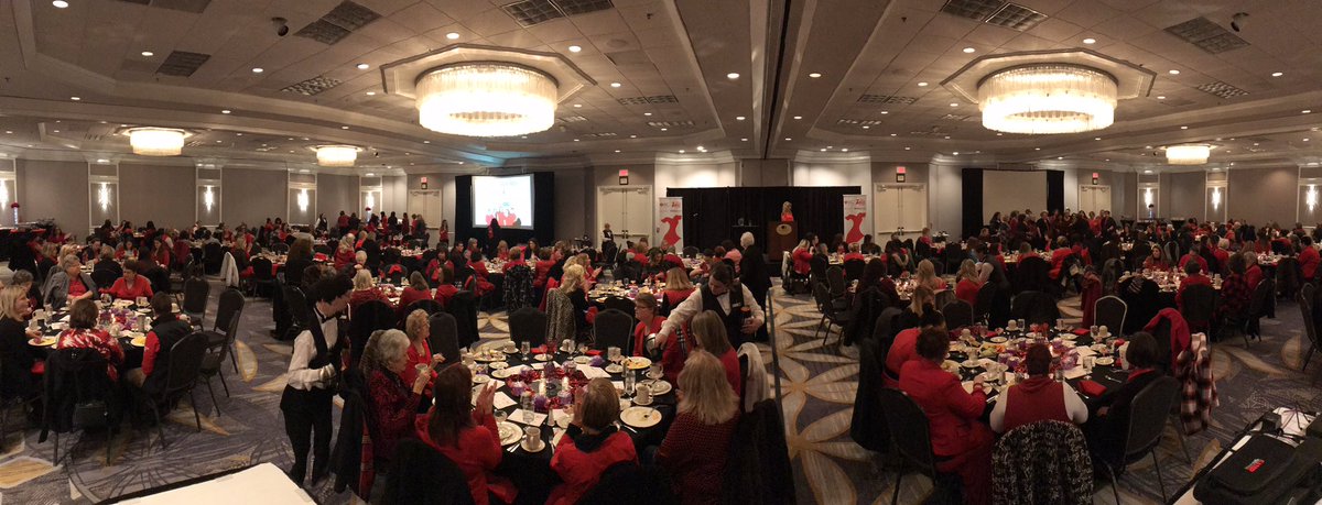 AHAKansas's tweet photo. What a wonderful way to kick off Friday!!! A room full of red! #WearRedDay #GoRedICT https://t.co/cYtMmv5cc7