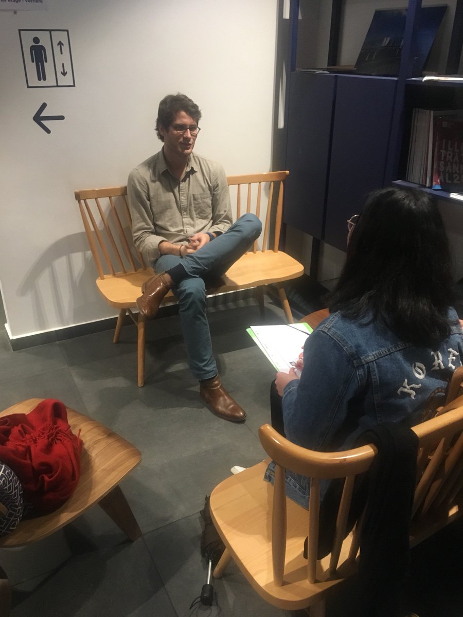 yasminamekk's tweet photo. 3rd and final interview @TheSchoolab  with Clement Grenier startup #aucalme #wsflab https://t.co/bf4Tkq2NNk