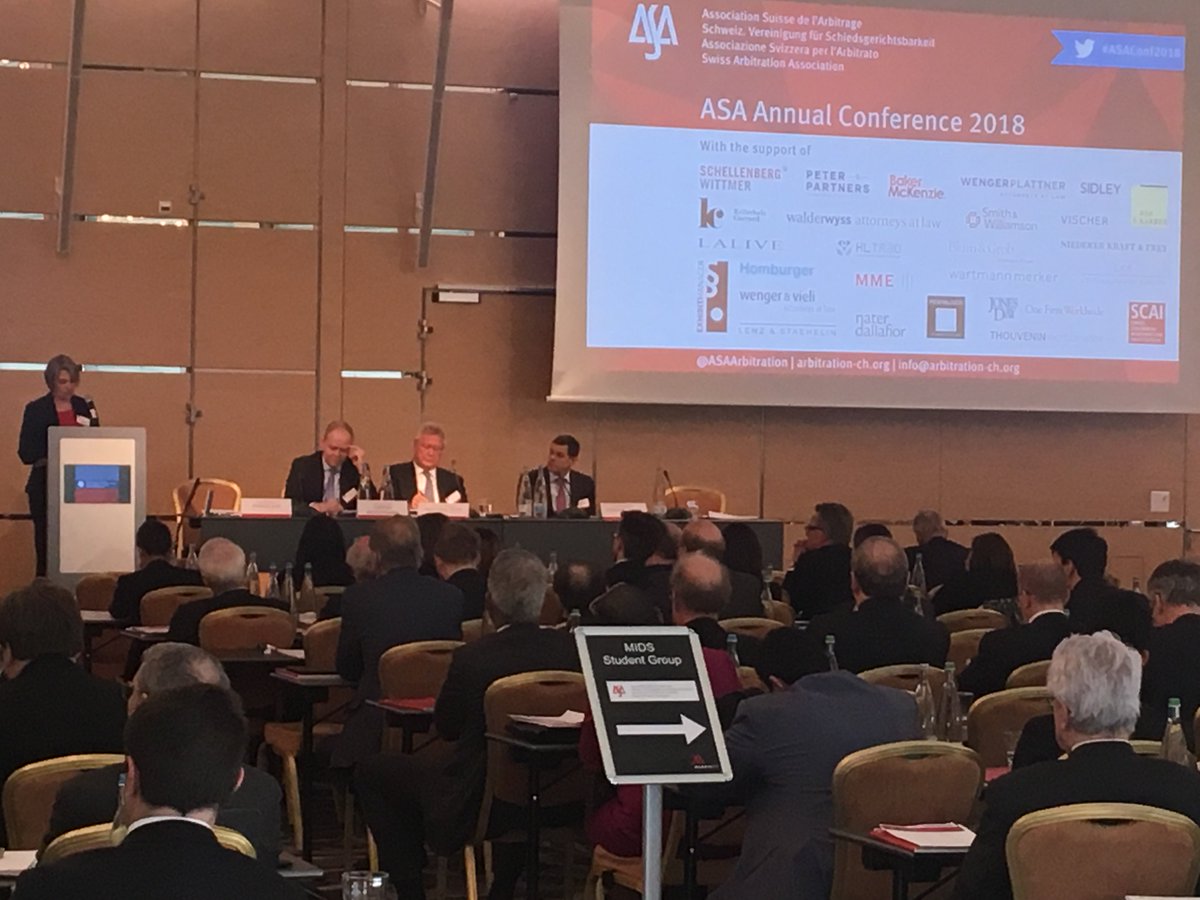 ASAArbitration's tweet photo. Panel 3: Managing Experts During the Arbitral Proceedings, with Wolfgang Peter of Peter &amp; Partners, Amanda Lees of Simmons &amp; Simmons, Karsten Kristoffersen of @BruunHjejle  &amp; @BernhardBerger1 of @kellerhals_ch  #Arbitration #ASAConf2018 https://t.co/BMW35MUxyC https://t.co/0xrnd1uboj